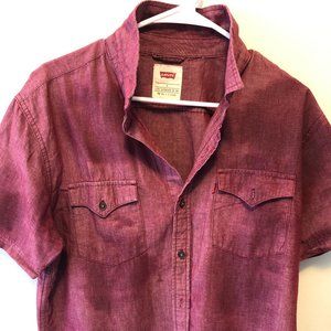 Red Levis Short Sleeve Button-Down